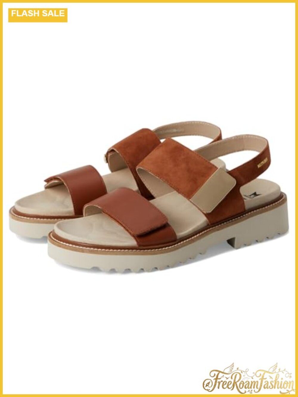 Mephisto Violaine Leather Sandals Platform Block Heel Adjustable Casual